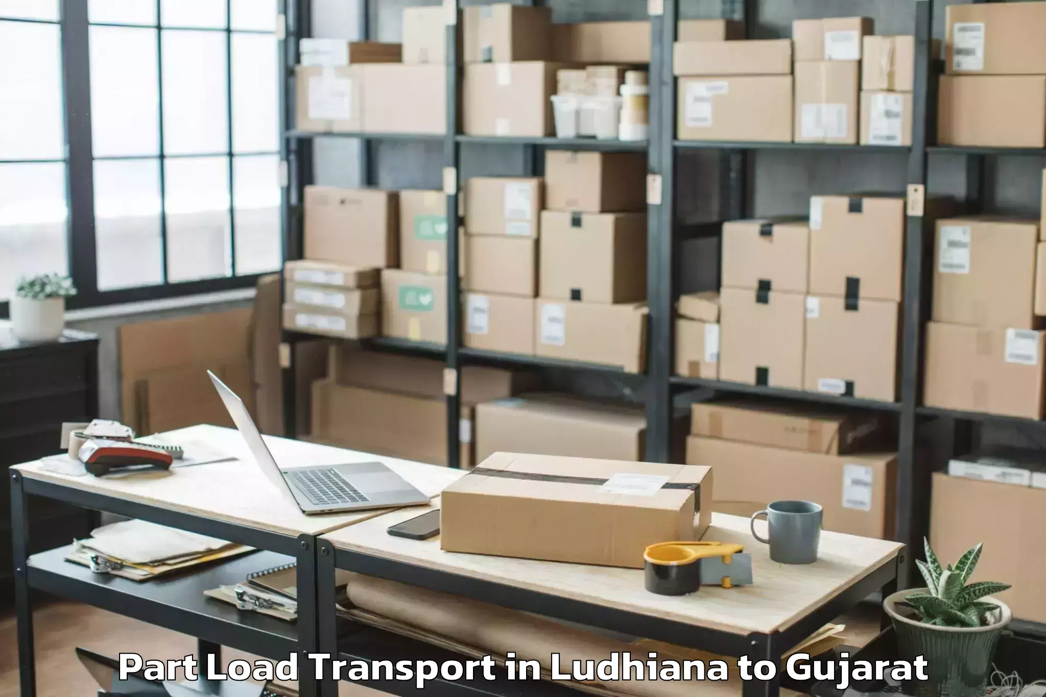 Trusted Ludhiana to Sihor Part Load Transport